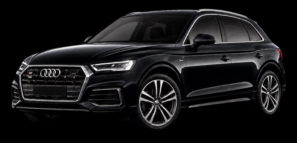 Audi Q5 S line 2020 preto, veículo de referência visual do VÆLON